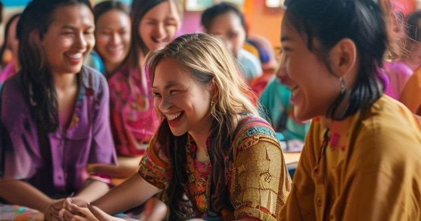 {"prompt":"Photorealistic image of diverse group of people happily learning Thai together in a vibrant classroom setting. The focus is on creating a welcoming and engaging atmosphere. Text overlay: 'Unlock the Secrets of Thai: A Beginner's Guide'.","originalPrompt":"Photorealistic image of diverse group of people happily learning Thai together in a vibrant classroom setting. The focus is on creating a welcoming and engaging atmosphere. Text overlay: 'Unlock the Secrets of Thai: A Beginner's Guide'.","width":1024,"height":1024,"seed":2336,"model":"sana","enhance":false,"nologo":false,"negative_prompt":"undefined","nofeed":false,"safe":false,"quality":"medium","image":[],"transparent":false,"has_nsfw_concept":false,"concept":[],"trackingData":{"actualModel":"sana","usage":{"completionImageTokens":1,"totalTokenCount":1}}}
