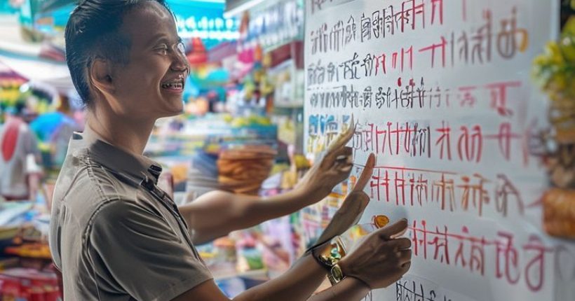 {"prompt":"Photorealistic image of a friendly Thai language tutor pointing at a whiteboard with Thai alphabet characters on it. In the background, there's a bustling Thai market scene with food stalls and smiling vendors. The overall mood should be bright, encouraging, and educational, reflecting the joy of learning the Thai language.","originalPrompt":"Photorealistic image of a friendly Thai language tutor pointing at a whiteboard with Thai alphabet characters on it. In the background, there's a bustling Thai market scene with food stalls and smiling vendors. The overall mood should be bright, encouraging, and educational, reflecting the joy of learning the Thai language.","width":1024,"height":1024,"seed":2497,"model":"sana","enhance":false,"nologo":false,"negative_prompt":"undefined","nofeed":false,"safe":false,"quality":"medium","image":[],"transparent":false,"has_nsfw_concept":false,"concept":[],"trackingData":{"actualModel":"sana","usage":{"completionImageTokens":1,"totalTokenCount":1}}}
