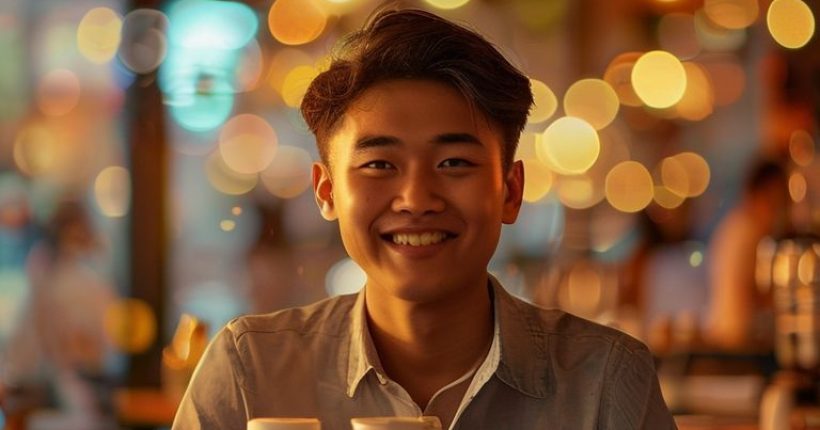 {"prompt":"Photorealistic image of a young Thai entrepreneur celebrating a small business milestone in a modern cafe setting, bathed in warm golden light. In the background, bokeh lights blur, suggesting a vibrant city atmosphere. The entrepreneur is smiling and holding a coffee cup, looking directly at the viewer.","originalPrompt":"Photorealistic image of a young Thai entrepreneur celebrating a small business milestone in a modern cafe setting, bathed in warm golden light. In the background, bokeh lights blur, suggesting a vibrant city atmosphere. The entrepreneur is smiling and holding a coffee cup, looking directly at the viewer.","width":1024,"height":1024,"seed":2526,"model":"sana","enhance":false,"nologo":false,"negative_prompt":"undefined","nofeed":false,"safe":false,"quality":"medium","image":[],"transparent":false,"has_nsfw_concept":false,"concept":[],"trackingData":{"actualModel":"sana","usage":{"completionImageTokens":1,"totalTokenCount":1}}}