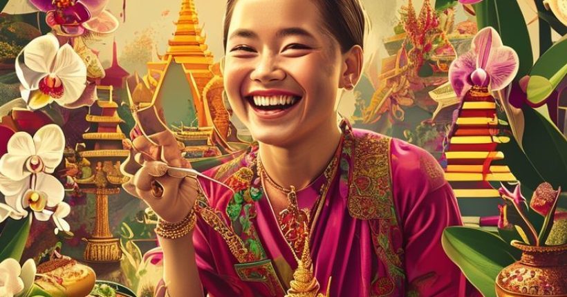 {"prompt":"A vibrant and inviting image depicting someone smiling while learning the Thai alphabet, surrounded by traditional Thai motifs like orchids, temples, and delicious Thai food. The scene should convey a sense of joy, cultural immersion, and linguistic achievement.","originalPrompt":"A vibrant and inviting image depicting someone smiling while learning the Thai alphabet, surrounded by traditional Thai motifs like orchids, temples, and delicious Thai food. The scene should convey a sense of joy, cultural immersion, and linguistic achievement.","width":1024,"height":1024,"seed":5033,"model":"sana","enhance":false,"nologo":false,"negative_prompt":"undefined","nofeed":false,"safe":false,"quality":"medium","image":[],"transparent":false,"has_nsfw_concept":false,"concept":[],"trackingData":{"actualModel":"sana","usage":{"completionImageTokens":1,"totalTokenCount":1}}}