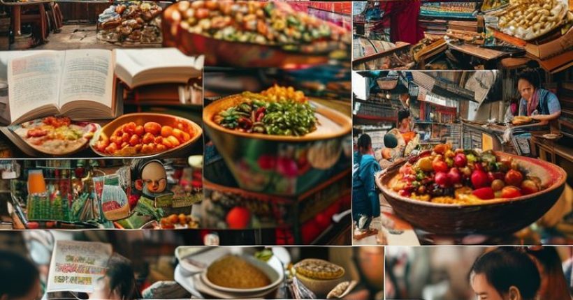 {"prompt":"A montage image showing various scenes related to learning Thai: textbooks, a Thai food market, a temple, and a person speaking Thai with a local. The image should convey a sense of cultural immersion and the joy of learning a new language. Photorealistic, vibrant colors.","originalPrompt":"A montage image showing various scenes related to learning Thai: textbooks, a Thai food market, a temple, and a person speaking Thai with a local. The image should convey a sense of cultural immersion and the joy of learning a new language. Photorealistic, vibrant colors.","width":1024,"height":1024,"seed":6145,"model":"sana","enhance":false,"nologo":false,"negative_prompt":"undefined","nofeed":false,"safe":false,"quality":"medium","image":[],"transparent":false,"has_nsfw_concept":false,"concept":[],"trackingData":{"actualModel":"sana","usage":{"completionImageTokens":1,"totalTokenCount":1}}}