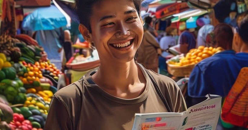 {"prompt":"Photorealistic image of a smiling foreigner in Thailand, interacting with locals. The foreigner is holding a Thai phrasebook and appears to be engaged in a friendly conversation. The background should showcase a vibrant Thai market scene filled with colorful fruits, vegetables, and street food stalls. Focus on creating a warm and inviting atmosphere.","originalPrompt":"Photorealistic image of a smiling foreigner in Thailand, interacting with locals. The foreigner is holding a Thai phrasebook and appears to be engaged in a friendly conversation. The background should showcase a vibrant Thai market scene filled with colorful fruits, vegetables, and street food stalls. Focus on creating a warm and inviting atmosphere.","width":1024,"height":1024,"seed":8335,"model":"sana","enhance":false,"nologo":false,"negative_prompt":"undefined","nofeed":false,"safe":false,"quality":"medium","image":[],"transparent":false,"has_nsfw_concept":false,"concept":[],"trackingData":{"actualModel":"sana","usage":{"completionImageTokens":1,"totalTokenCount":1}}}