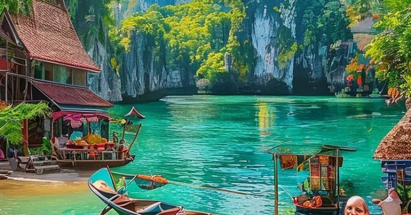 {"prompt":"A vibrant, photorealistic cover image showcasing the diverse attractions of Trang, Thailand. In the foreground, a traditional longtail boat floats on turquoise water near a pristine beach with limestone cliffs in the background. Include elements like colorful shophouses, a smiling local vendor selling street food, and a glimpse of a lush forest interior. The overall feeling should be inviting and adventurous, capturing the essence of Trang's natural beauty, cultural richness, and culinary delights.","originalPrompt":"A vibrant, photorealistic cover image showcasing the diverse attractions of Trang, Thailand. In the foreground, a traditional longtail boat floats on turquoise water near a pristine beach with limestone cliffs in the background. Include elements like colorful shophouses, a smiling local vendor selling street food, and a glimpse of a lush forest interior. The overall feeling should be inviting and adventurous, capturing the essence of Trang's natural beauty, cultural richness, and culinary delights.","width":1024,"height":1024,"seed":9253,"model":"sana","enhance":false,"nologo":false,"negative_prompt":"undefined","nofeed":false,"safe":false,"quality":"medium","image":[],"transparent":false,"has_nsfw_concept":false,"concept":[],"trackingData":{"actualModel":"sana","usage":{"completionImageTokens":1,"totalTokenCount":1}}}