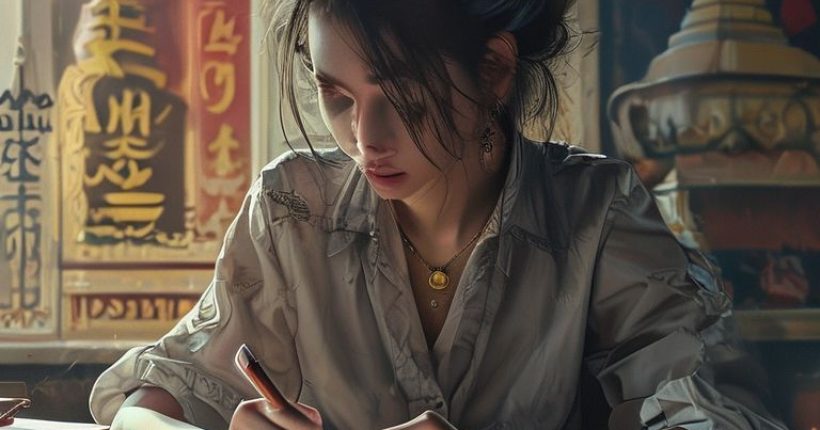 {"prompt":"A photorealistic image of a person studying Thai language with a mix of modern textbooks and digital devices. The background should subtly showcase Thai cultural elements like temples or Thai script, conveying a sense of immersion. The person should appear focused and motivated.","originalPrompt":"A photorealistic image of a person studying Thai language with a mix of modern textbooks and digital devices. The background should subtly showcase Thai cultural elements like temples or Thai script, conveying a sense of immersion. The person should appear focused and motivated.","width":1024,"height":1024,"seed":10737,"model":"sana","enhance":false,"nologo":false,"negative_prompt":"undefined","nofeed":false,"safe":false,"quality":"medium","image":[],"transparent":false,"has_nsfw_concept":false,"concept":[],"trackingData":{"actualModel":"sana","usage":{"completionImageTokens":1,"totalTokenCount":1}}}