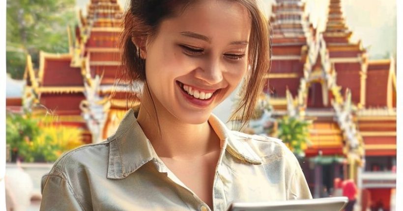 {"prompt":"Photorealistic image of a person smiling and engaged in a language learning app on a tablet. The background subtly features iconic Thai temples and landscapes, blending modern technology with traditional Thai culture. The overall tone should be bright, encouraging, and focused on independent learning.","originalPrompt":"Photorealistic image of a person smiling and engaged in a language learning app on a tablet. The background subtly features iconic Thai temples and landscapes, blending modern technology with traditional Thai culture. The overall tone should be bright, encouraging, and focused on independent learning.","width":1024,"height":1024,"seed":15890,"model":"sana","enhance":false,"nologo":false,"negative_prompt":"undefined","nofeed":false,"safe":false,"quality":"medium","image":[],"transparent":false,"has_nsfw_concept":false,"concept":[],"trackingData":{"actualModel":"sana","usage":{"completionImageTokens":1,"totalTokenCount":1}}}