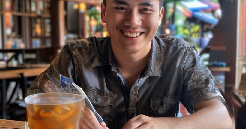 {"prompt":"A brightly lit, photorealistic image featuring a friendly Western student smiling while practicing writing Thai characters in a notebook. Background shows a blend of traditional Thai architecture and modern co-working space. The notebook lies on a wooden desk, and a cup of Thai iced tea is subtly placed to the side. The overall mood is optimistic and encouraging.","originalPrompt":"A brightly lit, photorealistic image featuring a friendly Western student smiling while practicing writing Thai characters in a notebook. Background shows a blend of traditional Thai architecture and modern co-working space. The notebook lies on a wooden desk, and a cup of Thai iced tea is subtly placed to the side. The overall mood is optimistic and encouraging.","width":1024,"height":1024,"seed":16562,"model":"sana","enhance":false,"nologo":false,"negative_prompt":"undefined","nofeed":false,"safe":false,"quality":"medium","image":[],"transparent":false,"has_nsfw_concept":false,"concept":[],"trackingData":{"actualModel":"sana","usage":{"completionImageTokens":1,"totalTokenCount":1}}}