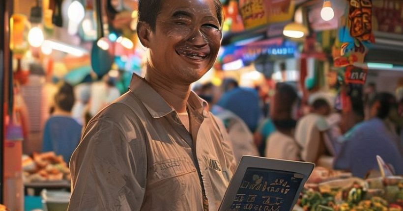 {"prompt":"Photorealistic image of a friendly Thai person smiling and gesturing towards a bustling street market scene in Thailand. The market is filled with vibrant colors, delicious-looking food stalls, and people engaging in conversation. The person is holding a textbook or tablet displaying Thai script, indicating they are helping someone learn the language. Focus on creating a warm and inviting atmosphere that embodies the joy and cultural richness of learning Thai.","originalPrompt":"Photorealistic image of a friendly Thai person smiling and gesturing towards a bustling street market scene in Thailand. The market is filled with vibrant colors, delicious-looking food stalls, and people engaging in conversation. The person is holding a textbook or tablet displaying Thai script, indicating they are helping someone learn the language. Focus on creating a warm and inviting atmosphere that embodies the joy and cultural richness of learning Thai.","width":1024,"height":1024,"seed":1453,"model":"sana","enhance":false,"nologo":false,"negative_prompt":"undefined","nofeed":false,"safe":false,"quality":"medium","image":[],"transparent":false,"has_nsfw_concept":false,"concept":[],"trackingData":{"actualModel":"sana","usage":{"completionImageTokens":1,"totalTokenCount":1}}}