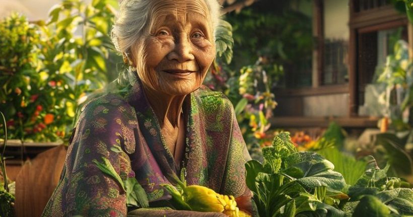 {"prompt":"Photorealistic, warm-toned image depicting an elderly Thai woman in her garden, surrounded by vibrant vegetables and herbs. She is smiling gently, with sunlight dappling through the leaves. In the background, a traditional Thai house is visible, suggesting a peaceful and healthy rural lifestyle. The overall composition should evoke feelings of serenity, wisdom, and longevity.","originalPrompt":"Photorealistic, warm-toned image depicting an elderly Thai woman in her garden, surrounded by vibrant vegetables and herbs. She is smiling gently, with sunlight dappling through the leaves. In the background, a traditional Thai house is visible, suggesting a peaceful and healthy rural lifestyle. The overall composition should evoke feelings of serenity, wisdom, and longevity.","width":1024,"height":1024,"seed":1458,"model":"sana","enhance":false,"nologo":false,"negative_prompt":"undefined","nofeed":false,"safe":false,"quality":"medium","image":[],"transparent":false,"has_nsfw_concept":false,"concept":[],"trackingData":{"actualModel":"sana","usage":{"completionImageTokens":1,"totalTokenCount":1}}}