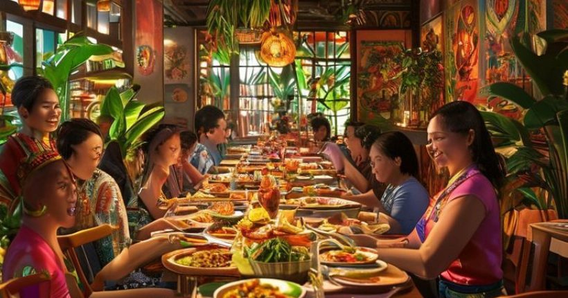 {"prompt":"Photorealistic image of a vibrant Thai restaurant interior. Tables are set with colorful plates of food, including Pad Thai, Tom Yum soup, and green curry. People are smiling and enjoying their meals. The restaurant is decorated with traditional Thai artwork and plants. Warm lighting creates a welcoming atmosphere. Focus on the food and positive ambiance.","originalPrompt":"Photorealistic image of a vibrant Thai restaurant interior. Tables are set with colorful plates of food, including Pad Thai, Tom Yum soup, and green curry. People are smiling and enjoying their meals. The restaurant is decorated with traditional Thai artwork and plants. Warm lighting creates a welcoming atmosphere. Focus on the food and positive ambiance.","width":1024,"height":1024,"seed":1551,"model":"sana","enhance":false,"nologo":false,"negative_prompt":"undefined","nofeed":false,"safe":false,"quality":"medium","image":[],"transparent":false,"has_nsfw_concept":false,"concept":[],"trackingData":{"actualModel":"sana","usage":{"completionImageTokens":1,"totalTokenCount":1}}}