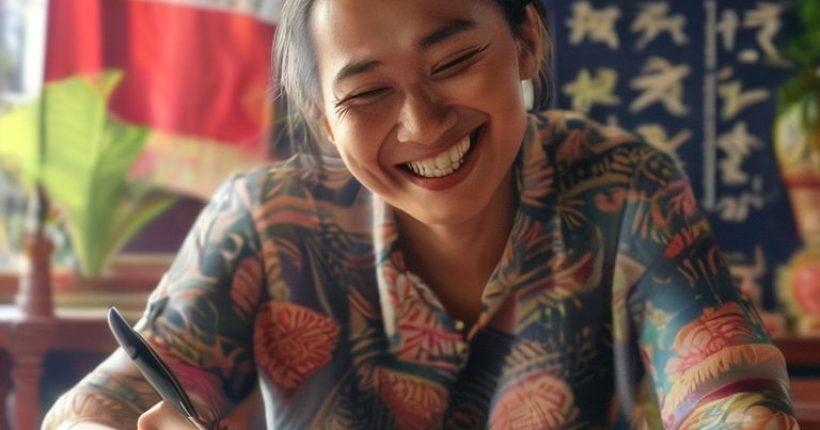 {"prompt":"Photorealistic image of a person smiling and writing notes in a notebook with Thai script examples and a Thai flag in the background. Focus on a happy learning environment.","originalPrompt":"Photorealistic image of a person smiling and writing notes in a notebook with Thai script examples and a Thai flag in the background. Focus on a happy learning environment.","width":1024,"height":1024,"seed":19625,"model":"sana","enhance":false,"nologo":false,"negative_prompt":"undefined","nofeed":false,"safe":false,"quality":"medium","image":[],"transparent":false,"has_nsfw_concept":false,"concept":[],"trackingData":{"actualModel":"sana","usage":{"completionImageTokens":1,"totalTokenCount":1}}}