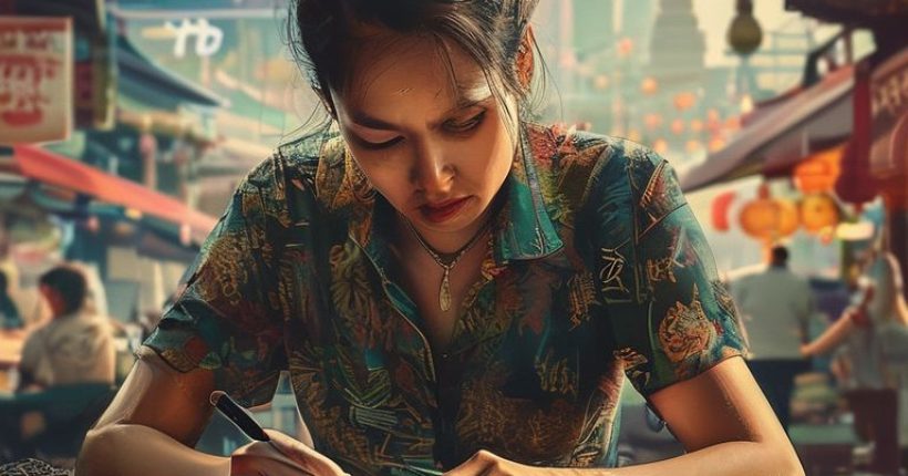{"prompt":"Photorealistic cover image depicting a determined Thai person studying or learning a new skill. The background should subtly show elements of Thai culture and success, maybe a cityscape or a traditional market scene in soft focus, conveying the idea of personal growth and achieving goals. Include Thai script that says '?????????????' (Invest in Yourself).","originalPrompt":"Photorealistic cover image depicting a determined Thai person studying or learning a new skill. The background should subtly show elements of Thai culture and success, maybe a cityscape or a traditional market scene in soft focus, conveying the idea of personal growth and achieving goals. Include Thai script that says '?????????????' (Invest in Yourself).","width":1024,"height":1024,"seed":20053,"model":"sana","enhance":false,"nologo":false,"negative_prompt":"undefined","nofeed":false,"safe":false,"quality":"medium","image":[],"transparent":false,"has_nsfw_concept":false,"concept":[],"trackingData":{"actualModel":"sana","usage":{"completionImageTokens":1,"totalTokenCount":1}}}