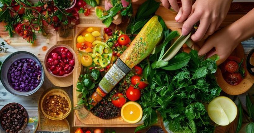 {"prompt":"Photorealistic overhead shot of a colorful and healthy Thai meal preparation scene. Include fresh fruits, vegetables, herbs, and spices commonly used in Thai cuisine. A pair of hands can be seen gently chopping ingredients on a wooden cutting board. The background should be a bright and airy kitchen with traditional Thai decorative elements. Focus on vibrant colors and appetizing presentation to emphasize freshness and health.","originalPrompt":"Photorealistic overhead shot of a colorful and healthy Thai meal preparation scene. Include fresh fruits, vegetables, herbs, and spices commonly used in Thai cuisine. A pair of hands can be seen gently chopping ingredients on a wooden cutting board. The background should be a bright and airy kitchen with traditional Thai decorative elements. Focus on vibrant colors and appetizing presentation to emphasize freshness and health.","width":1024,"height":1024,"seed":20422,"model":"sana","enhance":false,"nologo":false,"negative_prompt":"undefined","nofeed":false,"safe":false,"quality":"medium","image":[],"transparent":false,"has_nsfw_concept":false,"concept":[],"trackingData":{"actualModel":"sana","usage":{"completionImageTokens":1,"totalTokenCount":1}}}